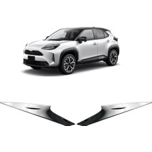 Aeethericly Toyota Yaris Cross 2020 2021 Için Harici Abs Krom Ön Far Lambası Kapağı Garnitür Şerit Kaş Kapağı Trim (Yurt Dışından)