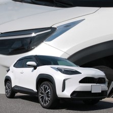 Aeethericly Toyota Yaris Cross 2020 2021 Için Harici Abs Krom Ön Far Lambası Kapağı Garnitür Şerit Kaş Kapağı Trim (Yurt Dışından)