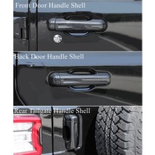 Aeethericly Karbon Fiber Yan Kapı Tutma Kolu Kapağı Döşeme Bagaj Kapağı Kolu Çıkartmaları Jeep Wrangler Jl 18-23 Dış Kapı Kolları (Yurt Dışından)