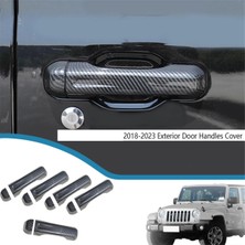 Aeethericly Karbon Fiber Yan Kapı Tutma Kolu Kapağı Döşeme Bagaj Kapağı Kolu Çıkartmaları Jeep Wrangler Jl 18-23 Dış Kapı Kolları (Yurt Dışından)