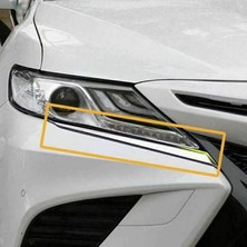 Aeethericly Krom Çelik Far Göz Kapağı Kapağı Kafa Işık Kaş Kalıplama Trim Toyota Camry Se Xse 2018-2021 Aksesuarları (Yurt Dışından)