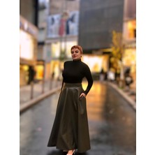 Deri Cepli  Kloş Uzun Etek