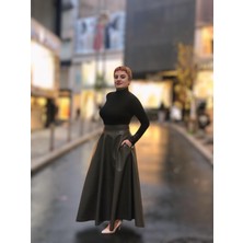 Deri Cepli  Kloş Uzun Etek
