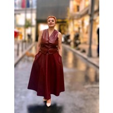 Deri Cepli  Kloş Uzun Etek