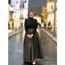 Deri Cepli  Kloş Uzun Etek
