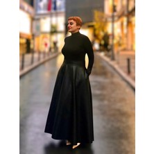 Deri Cepli  Kloş Uzun Etek