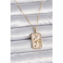 Ezo Concept 316L Çelik Gold Renk Zincir Boğa Burcu Zirkon Taşlı Kadın Kolye