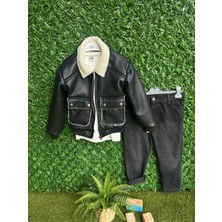 Deri Ceketli Alt Üst Takım 3parça