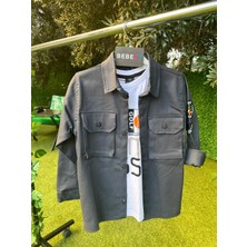 Içi Tişörtlü Golf Gömlek  Ceket Gri