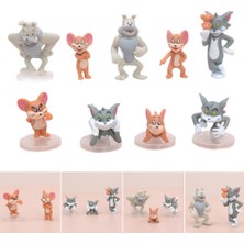 Karikatür Tom ve Jerry Figürleri Heykeli Model Oyuncaklar Aksiyon Figürü Oyuncak 9 Adet (Yurt Dışından)