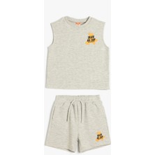 Koton Erkek Çocuk Baskı Detaylı Günlük 2'li Şort Atlet Takımı Enerjik Yaz Teması