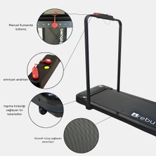 Rebuwo Bluetoothlu Uzaktan Kumandalı 12 Km/hız Katlanabilir Koşu Bandı Portatif Yürüyüş Bandı 1.5 Hp Motor