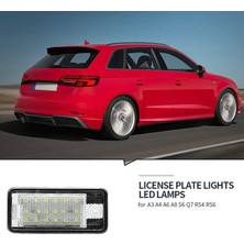 Faith Araba LED Plaka Plaka Işık Lambası Beyaz -Audi A3 S3 8p A4 B6 B7 A5 A6 4f Q7 A8 S8 C6 (Yurt Dışından)