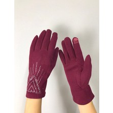 Gönülden Tasarım Taş Işleme Kaşmiş Kadın Eldiven Dokunmatik Parmak