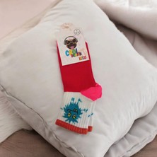 Rengarenk Baskılı Çocuk Soket Çorap