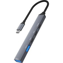 CoverZone PD100W 5gbps 5in1 Extender Çevirici, Type-C ve USB Hub, Type-C ve USB Çıkışlı USB C Hub Adaptörü Macbook ile Uyumlu ZR869