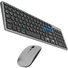 Rever Şarj Edilebilir Kablosuz Klavye Mouse Set Bluetooth + USB Alıcı Bağlantı