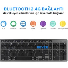 Rever Şarj Edilebilir Kablosuz Klavye Mouse Set Bluetooth + USB Alıcı Bağlantı