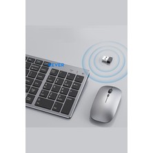 Rever Şarj Edilebilir Kablosuz Klavye Mouse Set Bluetooth + USB Alıcı Bağlantı