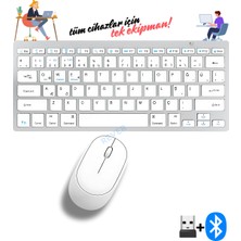 Rever Kablosuz Klavye Mouse Set Tüm Cihazlara Uyumlu Bluetooth + USB Klavye