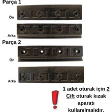 Tor Marine Şişme Bot Oturak Kızak Aparatı - 2 Çift - Siyah