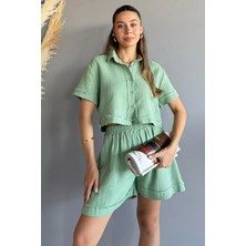 Kadın Gömlek Şort İkili Takım P-00012186