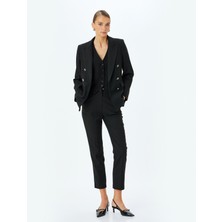 Yüksek Bel Slim Fit Cigarette Pantolon