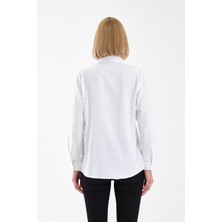 Emmas Clothing Basic Fırfır Detaylı Uzun Kollu Kadın Gömlek