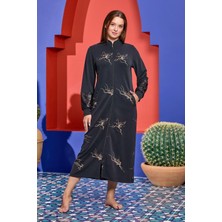 Cossy By Aqua Kadın Antrasit Boy Fermuarlı Elbise 25389