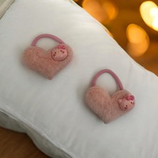 Gigi Giyim Peluş Kalp Karakterli Bağlamalı Kız Çocuk Toka