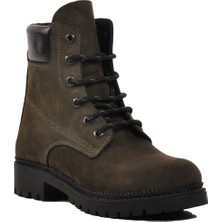 Ayakmod Haki  Deri Unisex Bot