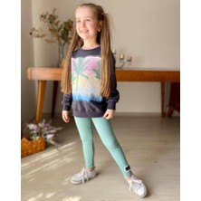 Cg Kids Life Is Beatifull Baskılı Mint Yeşil Kız Çocuk Takım