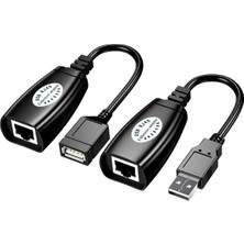 Derwell Yeni USB RJ45 Extender RJ45 USB Ek Uzatıcı CAT5E 6 Kablosu Ekleme Extensıon Extender RJ45 USB Uzatma