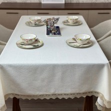 Masa Örtüsü, Leke Tutmayan Yemek Masası Örtüsü, Gardenya Kumaş Masa Örtüsü,krem