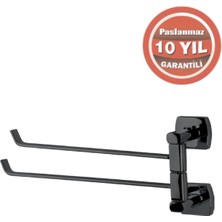 Çelik Banyo Paslanmaz Pirinç Milano 2’li Döner Havluluk Mat Siyah