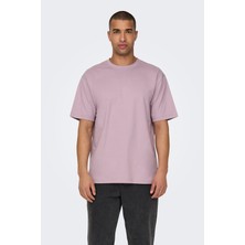 Only & Sons Erkek Onsfred Bisiklet Yaka Kısa Kollu %100 Pamuk T-Shirt 22022532 Lila