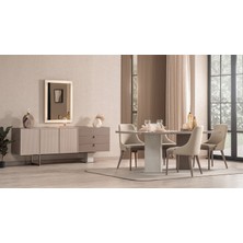 Weltew Home Carmen Yemek Odası Modern Tasarım Suntalam Malzeme 160x91 cm 6 Kişilik