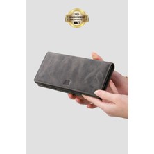 Mft Leather Hakiki Deri Unisex Telefon Bölmeli Cüzdan | Golden 3367