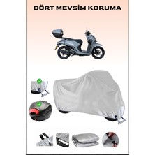 Yuki Gentle 50 Için Arka Çanta Ve Kilit Uyumlu Gri Motosiklet Branda, Güvenli