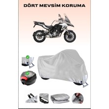 Breen Benelli Trk 502 Için Arka Çanta Ve Kilit Uyumlu Gri Motosiklet Branda, Güvenli