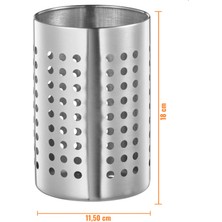 Ikea Paslanmaz Çelik Yuvarlak Kaşıklık / Çatal Bıçaklık / 18 cm