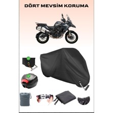 Benelli Trk 502X Için Arka Çanta Ve Kilit Uyumlu Siyah Motosiklet Branda, Güvenli