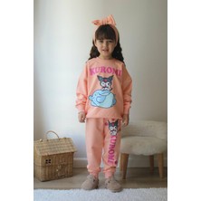 Sacro Kids Kuromi Desenli Eşofman-Sweatshirt 2 Iplik Mevsimlik Kız Çocuk Takım