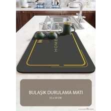 Embays Siyah Renk Bulaşık Matı 35 X 50 Cm Kurulama Matı, Tezgah Üstü Mat, Sihirli Paspas