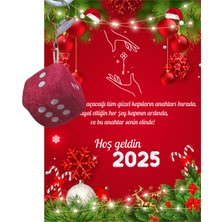 Skygo Yeni Yıl Geyik Kart Üzerinde Anahtarlık (Kişiye Özel Yazı Yazdırılabilir) Zar Model 5 Adet