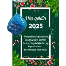 Skygo Yeni Yıl Kart Üzerinde Anahtarlık (Kişiye Özel Yazı Yazdırılabilir) Zar Model 5 Adet