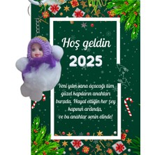 Skygo Yeni Yıl Kart Üzerinde Anahtarlık (Kişiye Özel Yazı Yazdırılabilir) Peluş Bebek