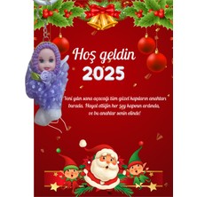 Skygo Yeni Yıl Noel Baba Kart Üzerinde Anahtarlık (Kişiye Özel Yazı Yazdırılabilir) Tütü Bebek