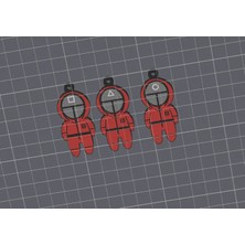 Bear Labs Squid Game Oyuncu Şekilli 3D Baskılı Anahtarlık