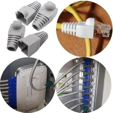 Derwell 100'LÜ Paket RJ45 Cat6 CAT6E Cat5 CAT5E Ethernet Ağ Kablosu Jakı Koruma Cover Kılıfı Kablo Konektörü